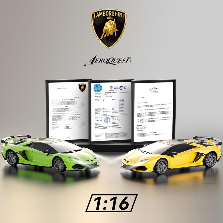 Lamborghini 1:16 Two-Pack — Green + Yellow view 2