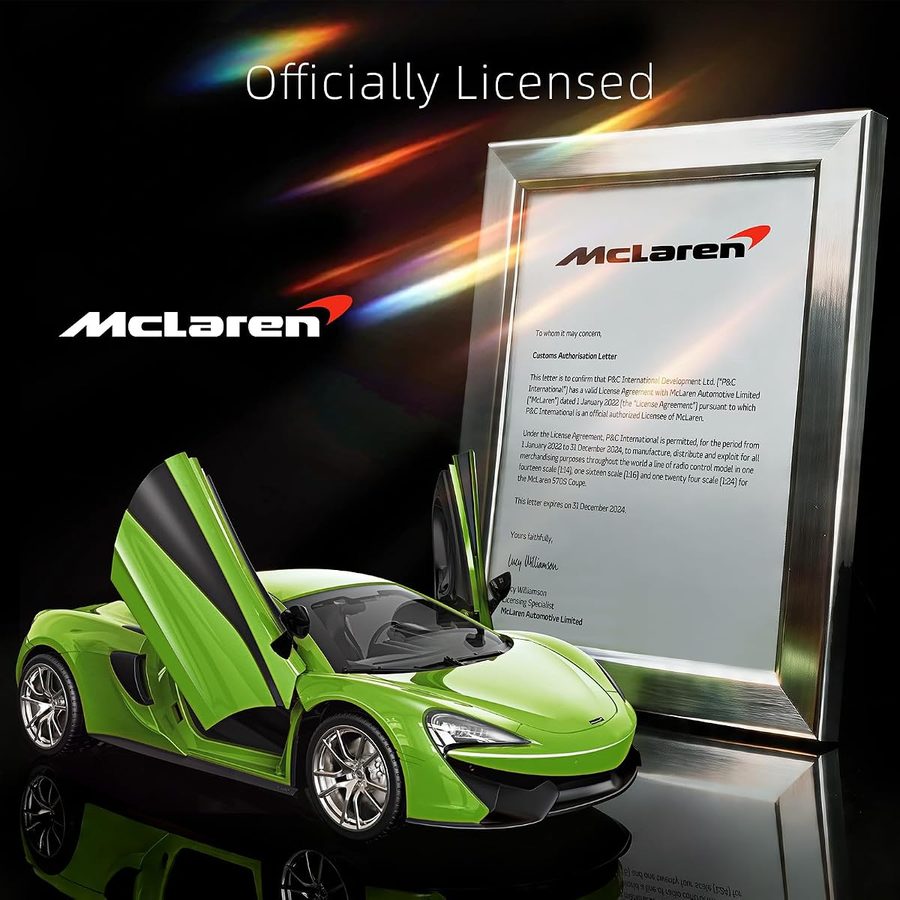 McLaren 570S 1:14 — Green, dihedral doors view 2
