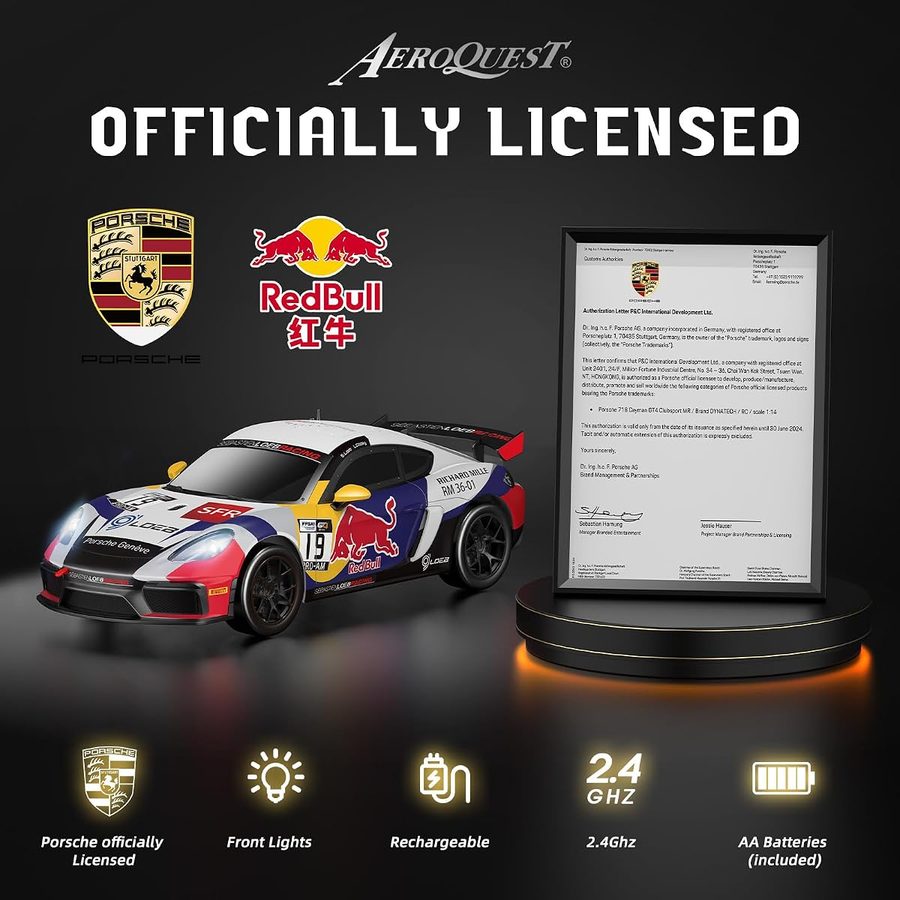 Porsche 718 Cayman GT4 1:14 — Red Bull livery view 2
