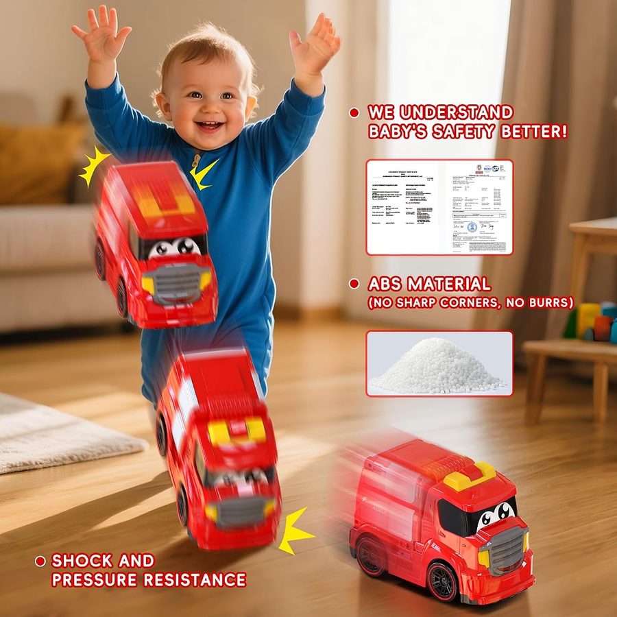 Toddler Fire Truck — red roof button view 3