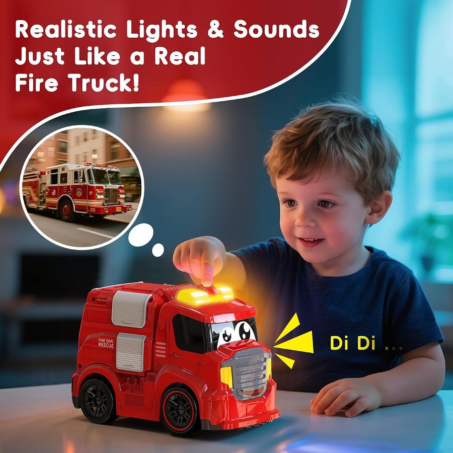 Toddler Fire Truck — red roof button view 5