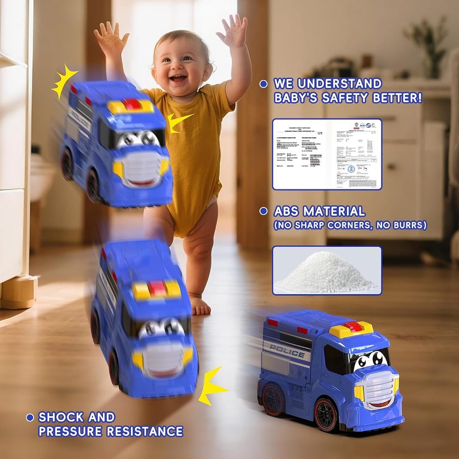 Toddler Police Car — siren roof view 3